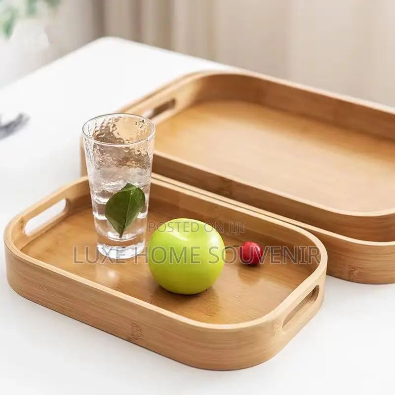 Bamboo Rectangle Food Tray
