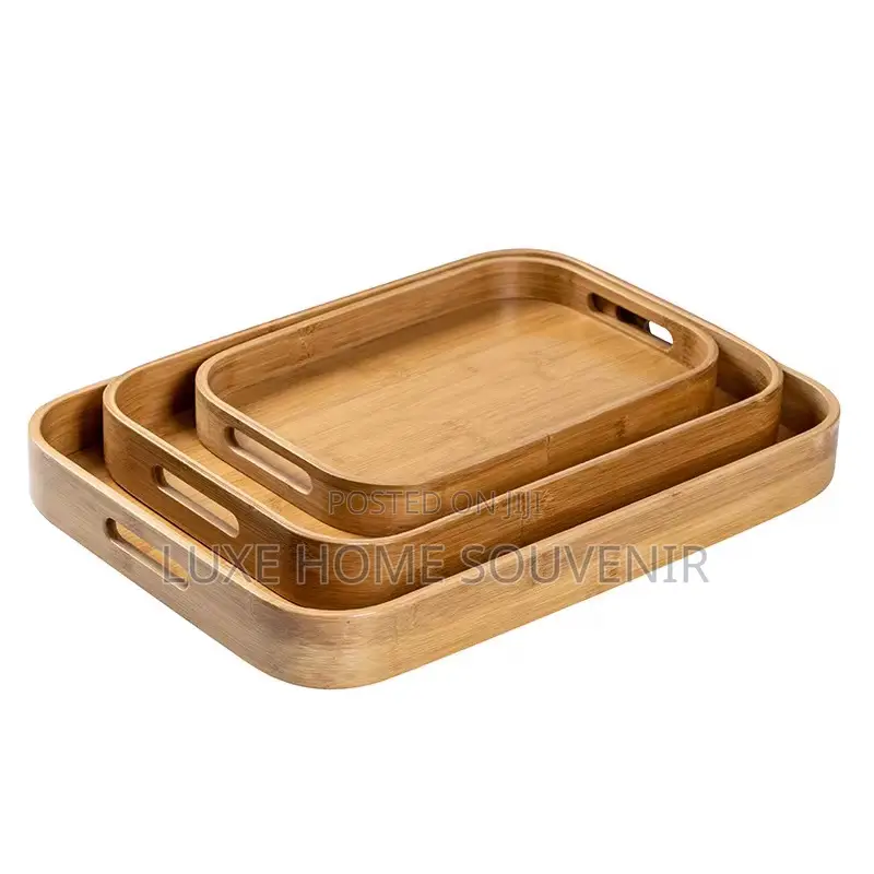 Bamboo Rectangle Food Tray