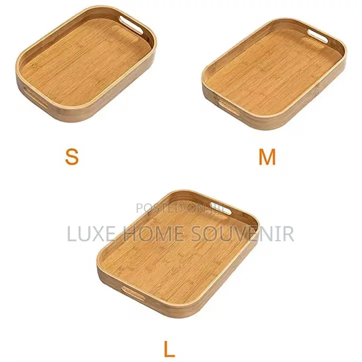 Bamboo Rectangle Food Tray