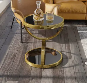 Side Stool With Glass Top