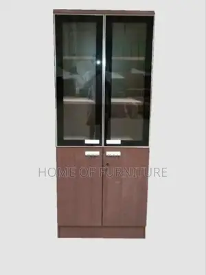 -Door Bookshelf – Wooden Bookcase With Storage Shelves