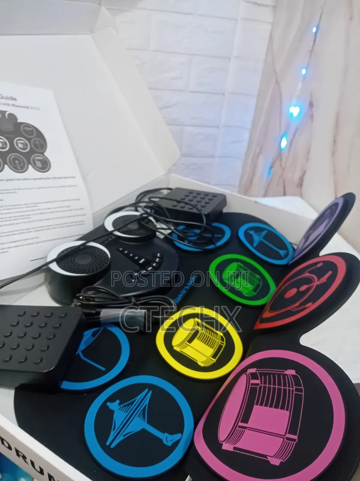 Cnapxaia Electric 9 Pads Silicone Drum Set With Dual Speaker