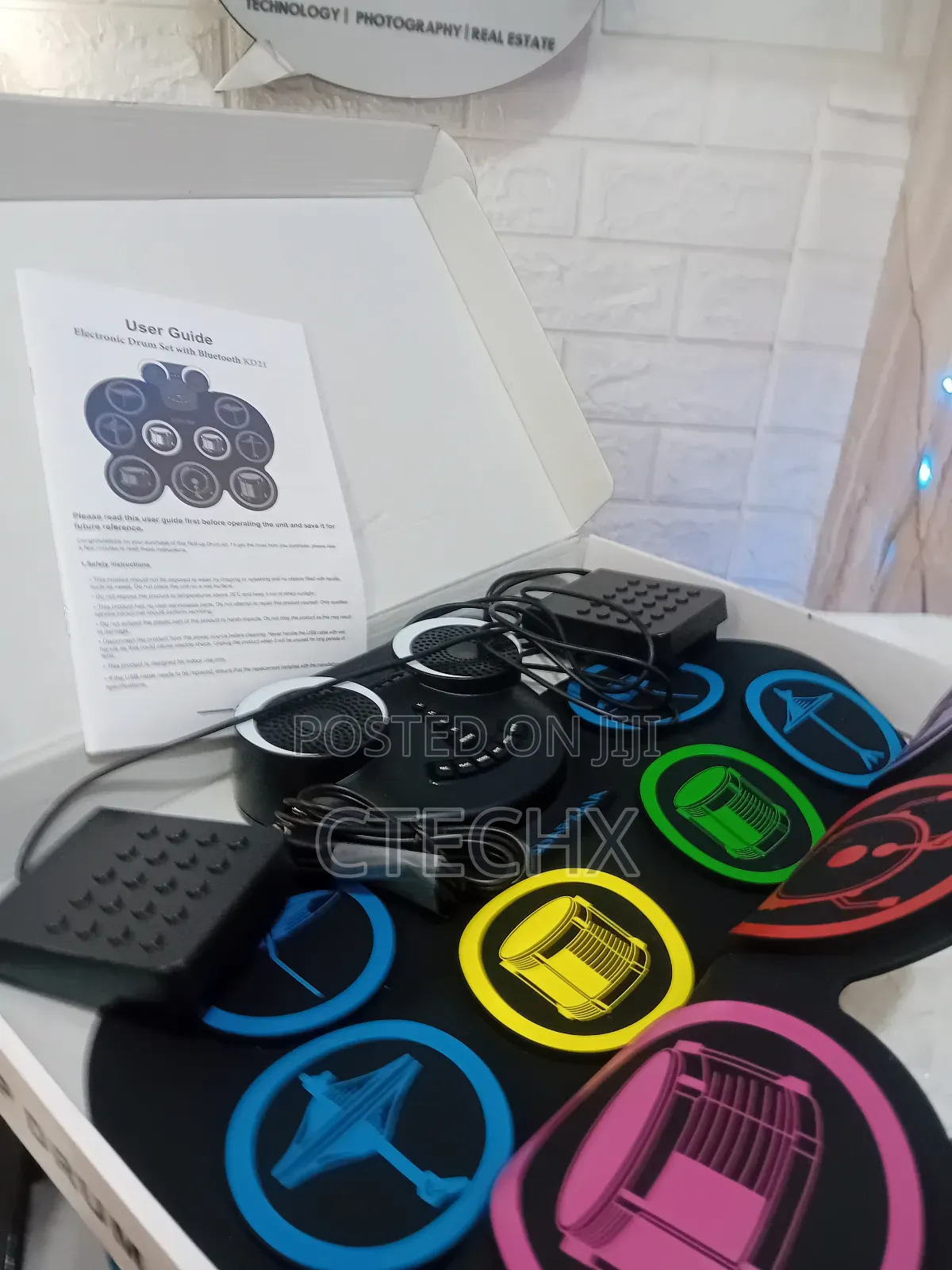 Cnapxaia Electric 9 Pads Silicone Drum Set With Dual Speaker