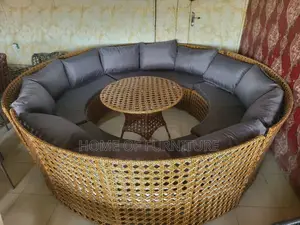 Round Rattan Seater – Luxury Indoor Outdoor Lounge Set – ₦900,000