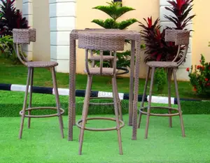 3-Piece Rattan Restaurant Set – Chairs With Centre Table