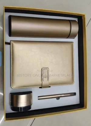 4 in 1 Gift Set Flask, Pen, Journal Book, Mp3 Bluetooth Speaker