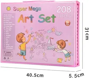 208-Piece Kids Super Mega Art Set Used for Drawing and Pain