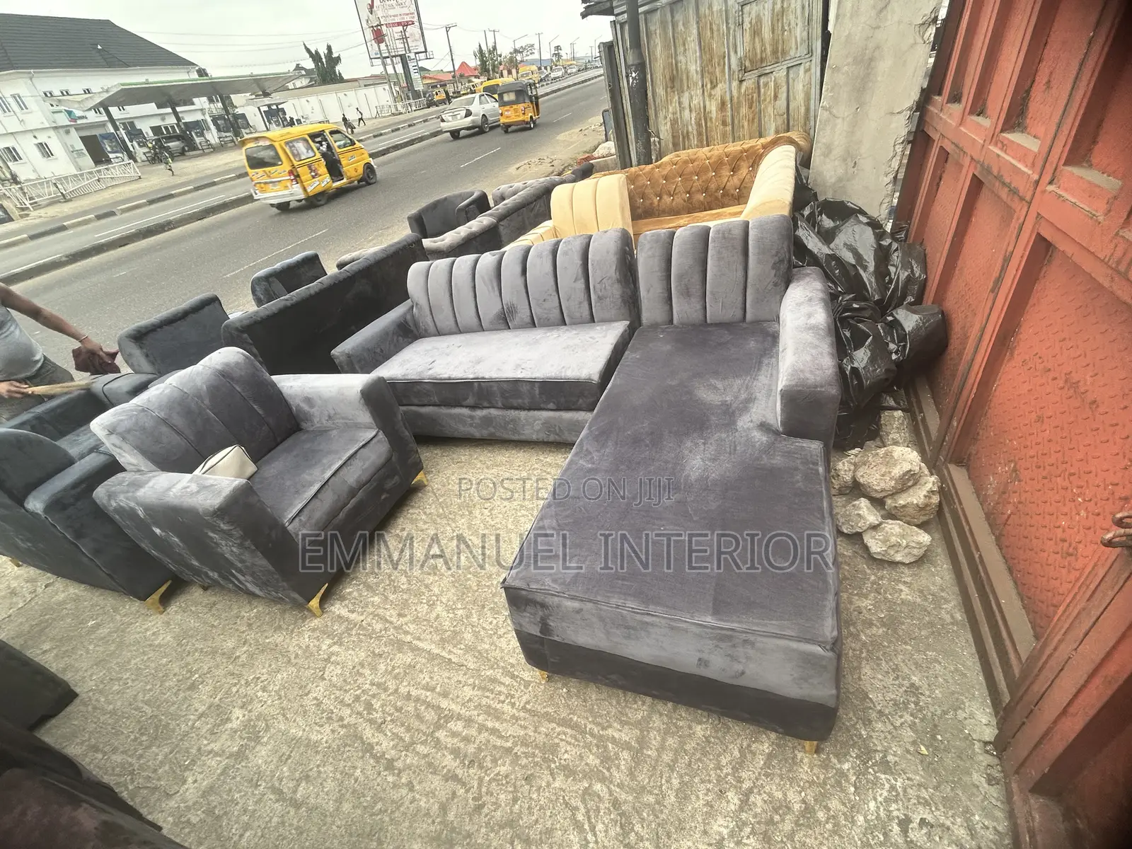 A Standard Soft Grey Parlor Couch
