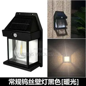 Waterproof Solar-Powered Wall Lamp With a Built-in Motion Sensor.