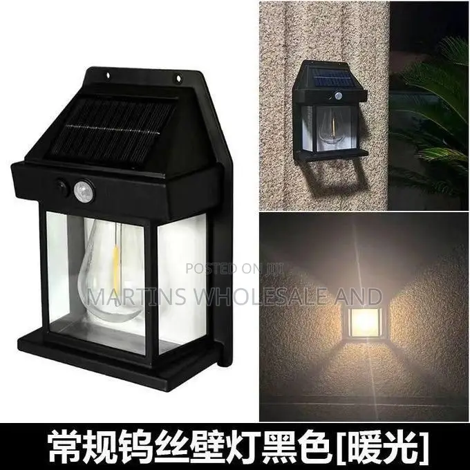 Waterproof Solar-Powered Wall Lamp With a Built-in Motion Sensor.