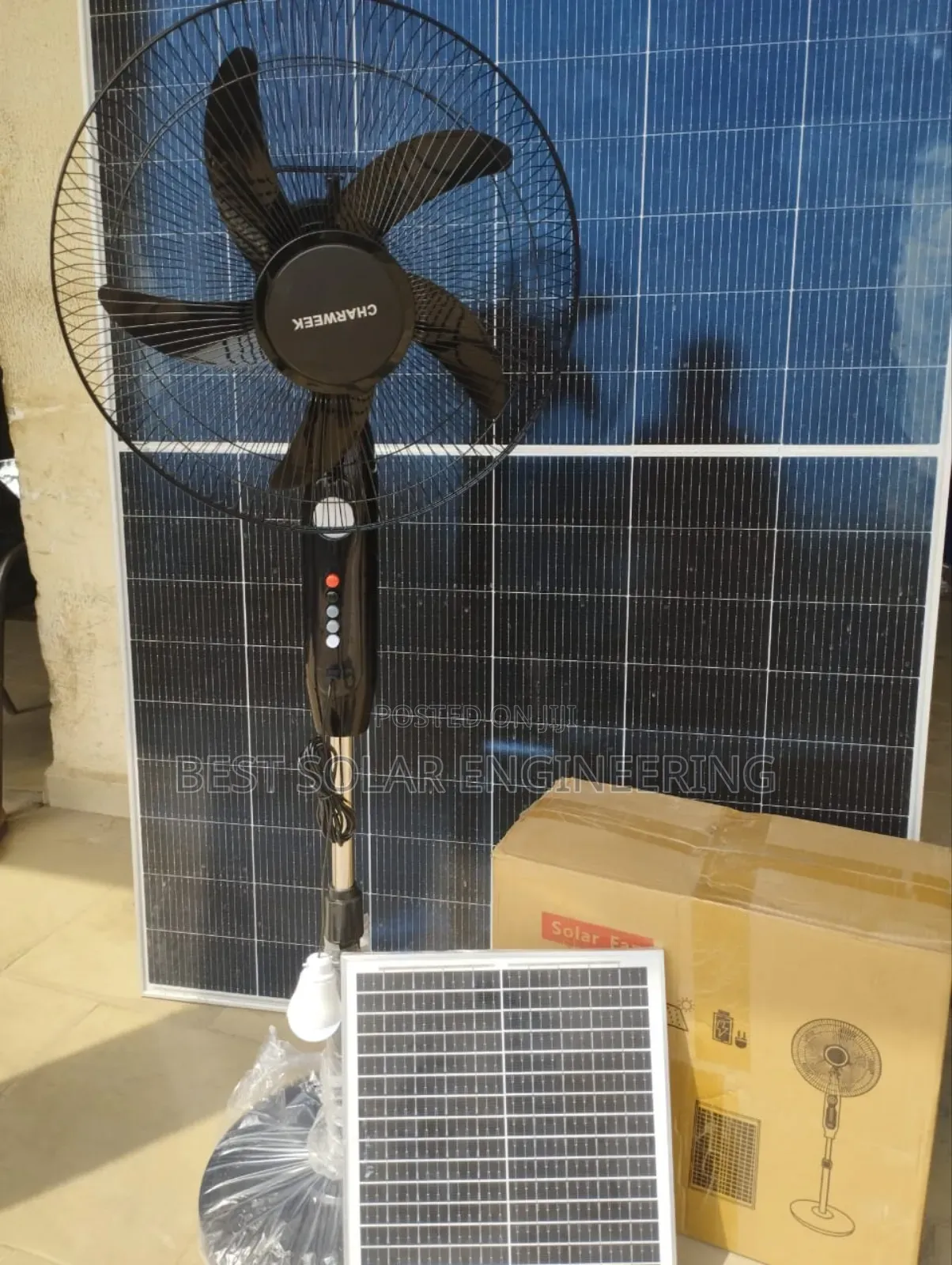 Solar Fan (Rechargeable Solar Standing Fan) Charweek