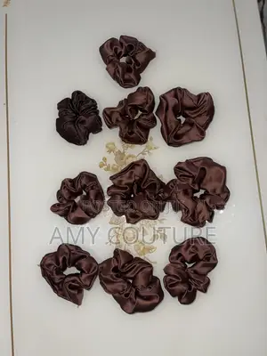 Chocolate Brown Doll Face Scrunchies