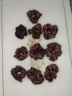 Chocolate Brown Doll Face Scrunchies