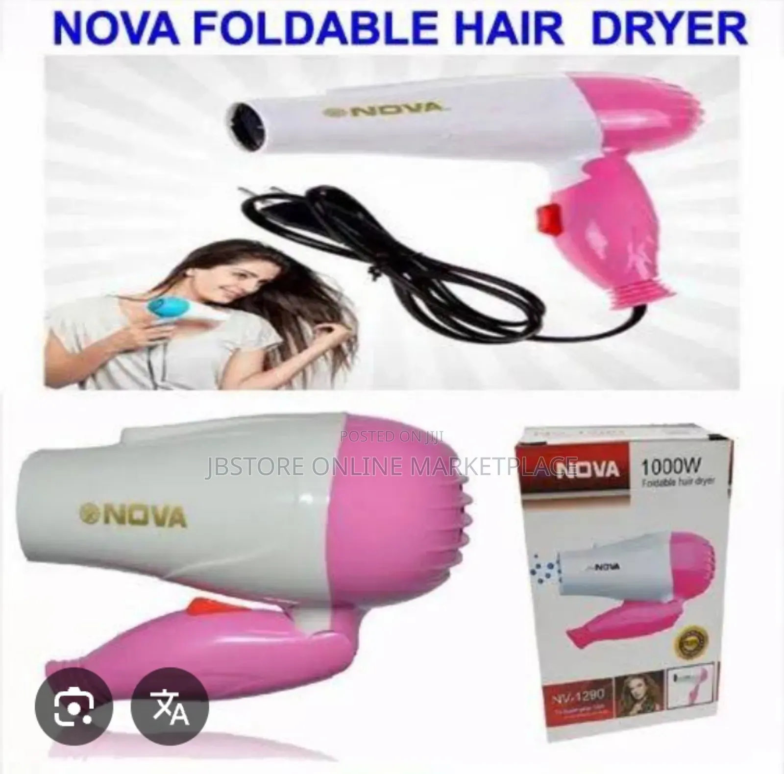 Nova Nv-1290 Foldable Hair Dryer
