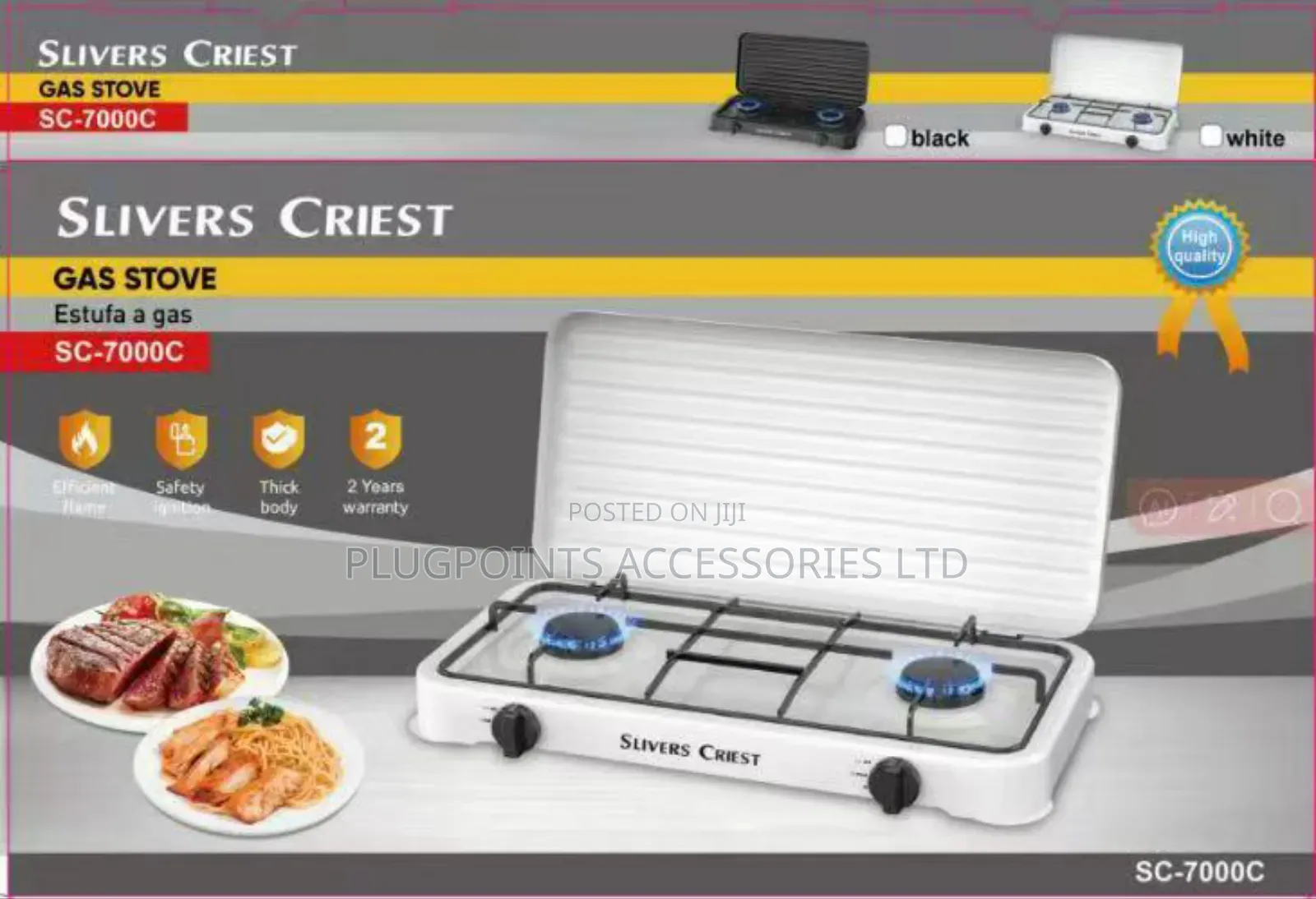 Silver Criest Gas Cooker 2 Burners