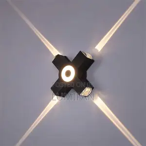 Waterproof Outdoor Cross Star Decorative Wall Light - Black