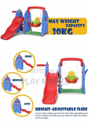 Multifunction 3in1 Slide for Children,With Basketball and Safe Swing