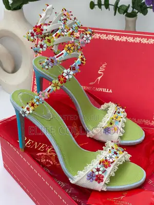 Original Rene Caovilla Flowers Heels Comes In 3 Designs