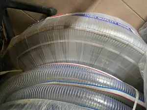 Transparent Pvc Steel Wire Reinforced Hose 3”X50 Meters