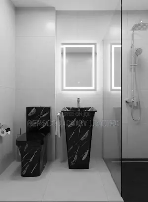 Luxury One-Piece Wc Pedestal Sink Combo – Contemporary Bathroom Set