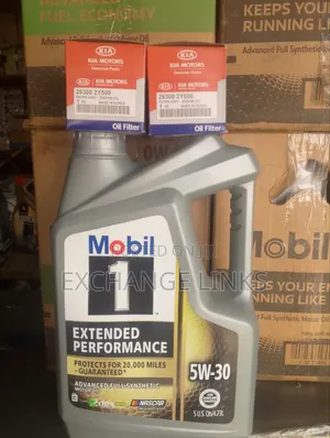 Oil Filter Kia and Mobil 1 5w-30 Full Synthetic Engine Oil 5l