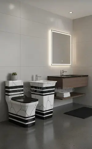 Luxury Bathroom Combo Set – Modern Water Closet Standing Basin