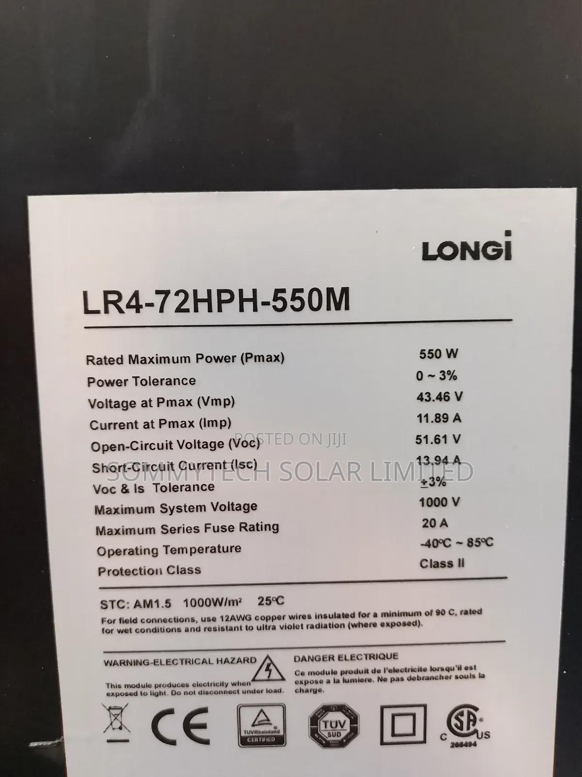 550w Longi Panel