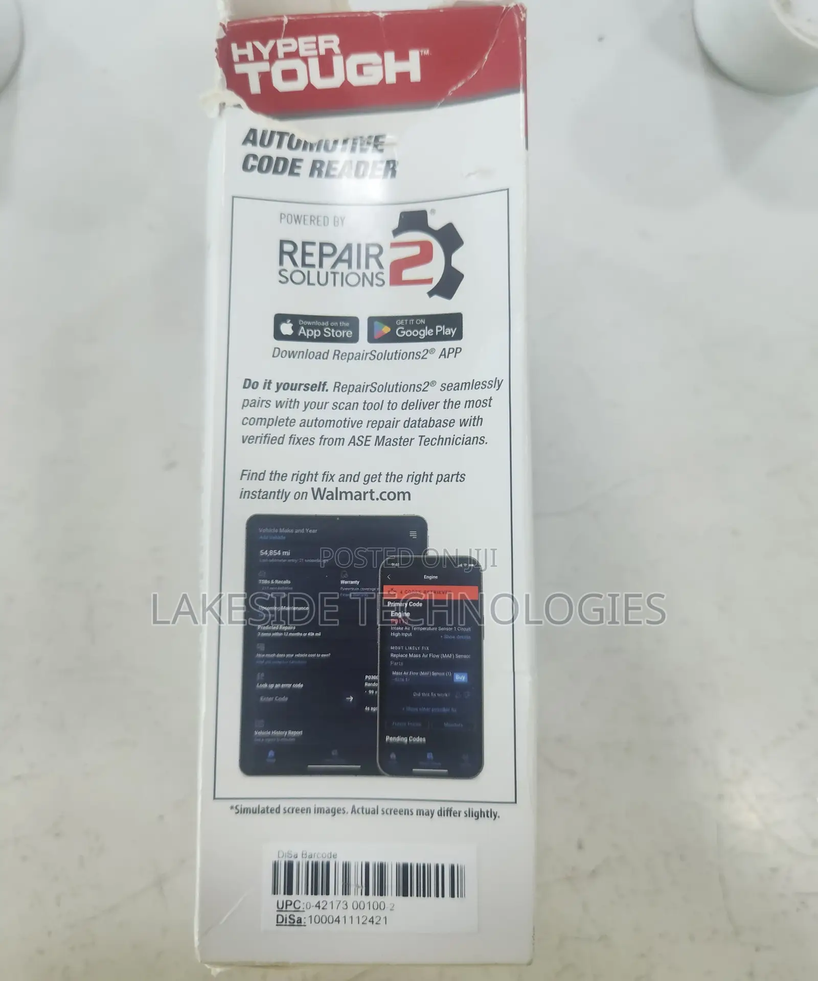Hyper Tough Ht100 Code Reader, 1996 Newer Obd2 Vehicles, Free Fix