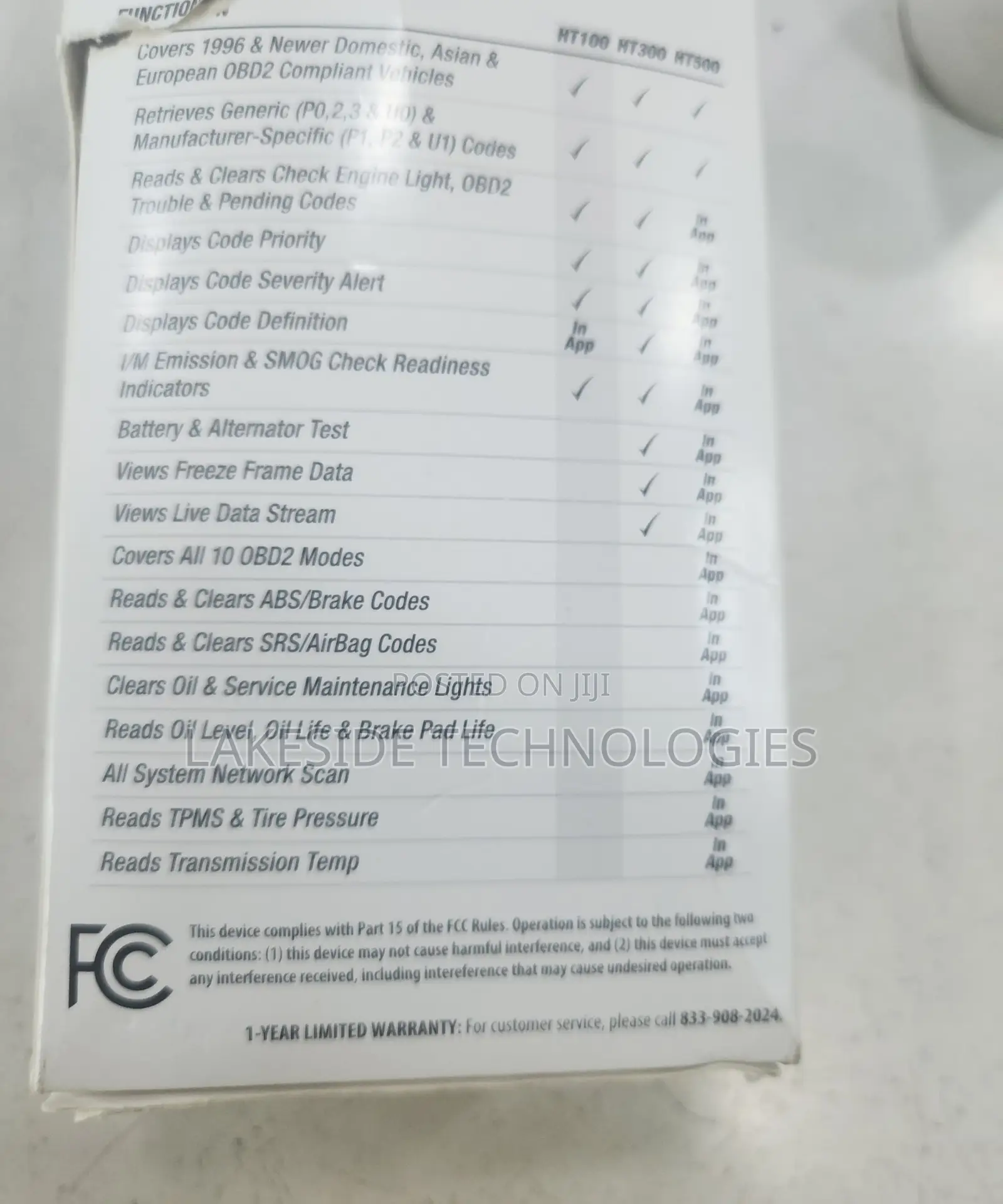 Hyper Tough Ht100 Code Reader, 1996 Newer Obd2 Vehicles, Free Fix