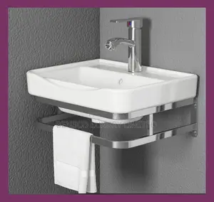 Wall Hung Wash Hand Basin With Towel Rail