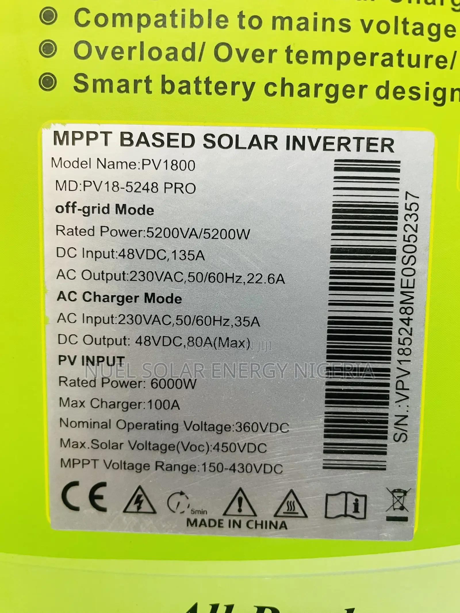 Must 5.2kv/450v Inverter