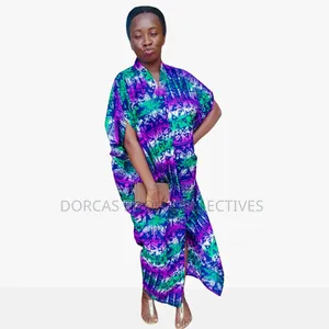 Luxury African Print Bubu Kaftan, Custom Ankara & Silk, Ready-to-wear