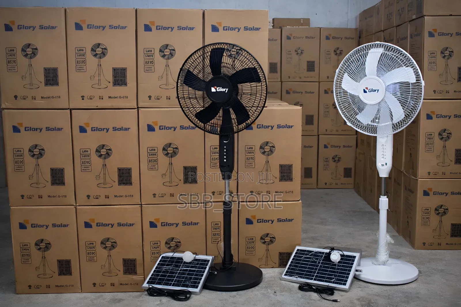 16 Inches Glory Solar Standing Fan With Panel (Ac/Dc Rechargeable)