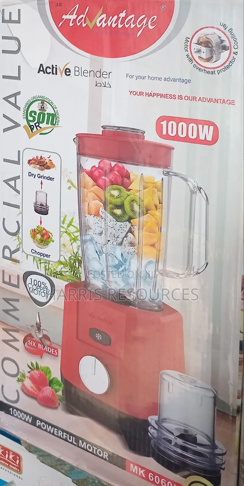 Blender and Grinder With Double Mills- Advantage Mk8031