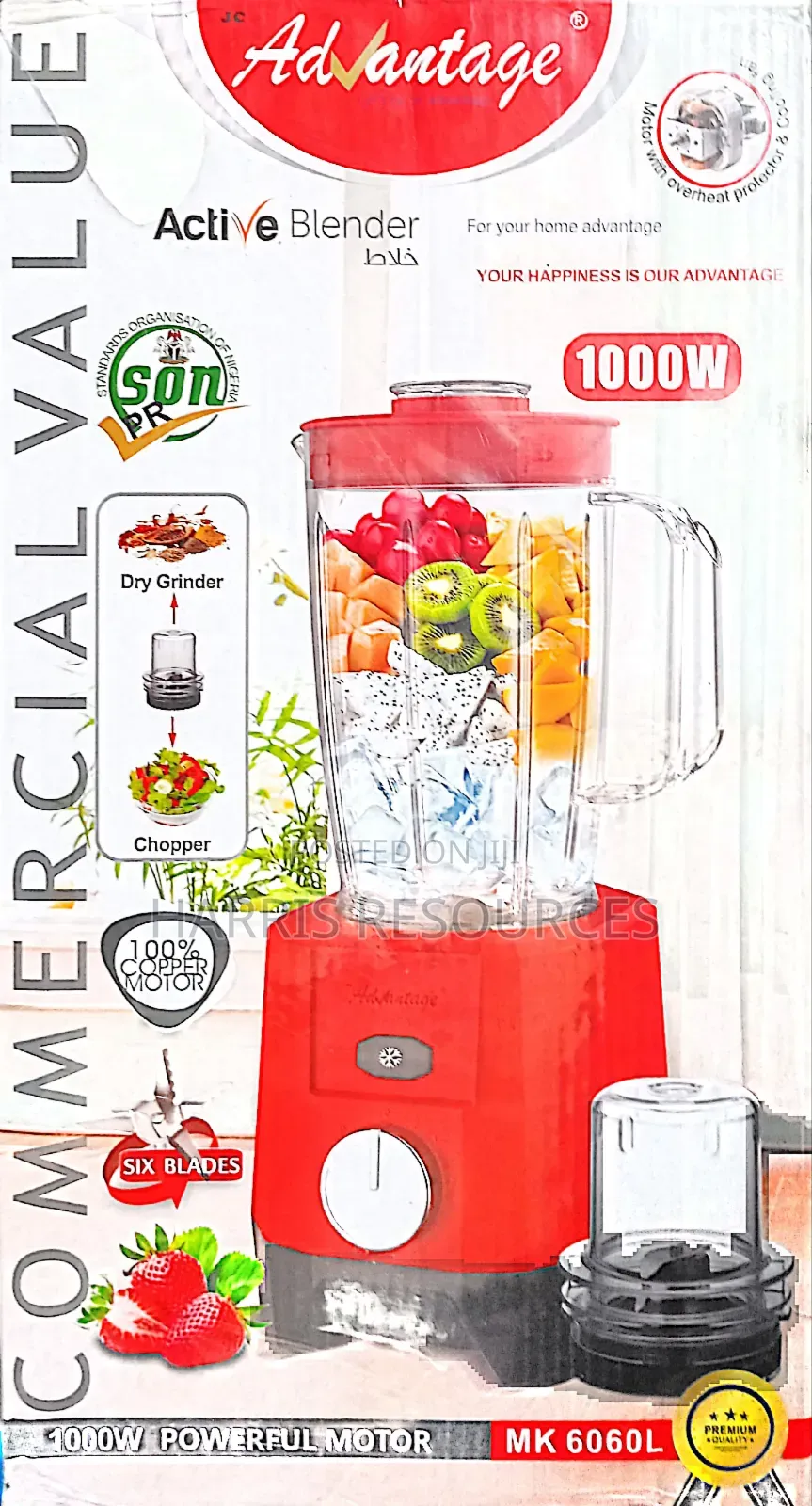 Blender and Grinder With Double Mills- Advantage Mk8031