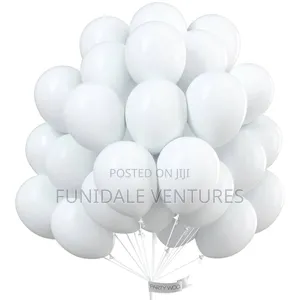100pcs White Latex Balloons 10"