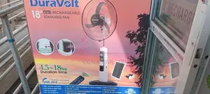 Duravolt 18-Inch Rechargeable Standing Fan. Mp3 Player and 2 Led Bolbs