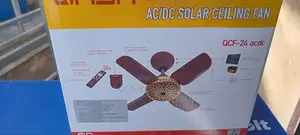 Qasa Ac/Dc Solar Ceiling Fan, Remote Control, 4 Shot Blades .Qcf24