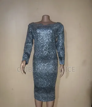 Luxury Shimmer Long Sleeve Midi Dress – Classy Stylish