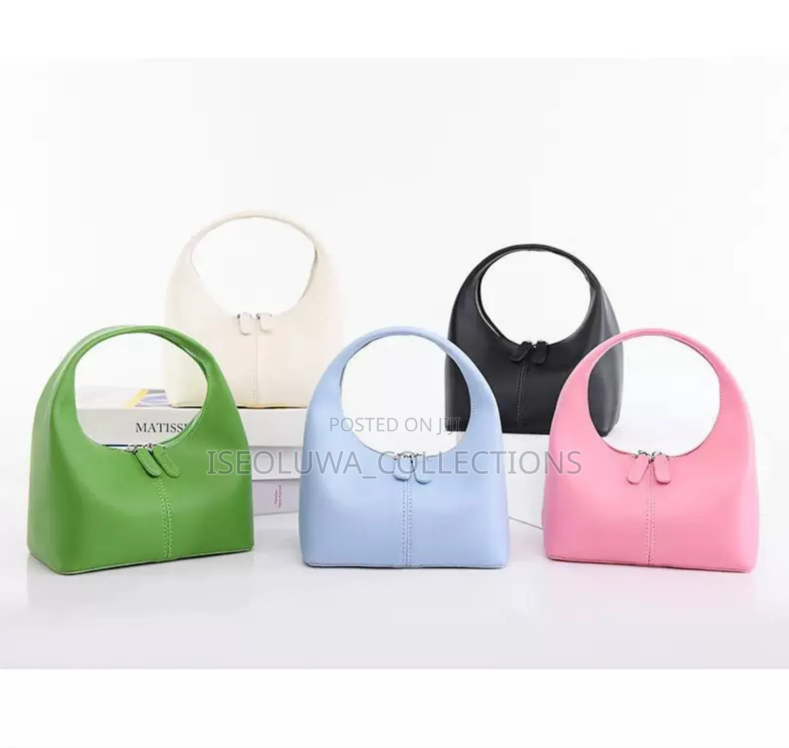 Handle Zipper Handbag – Chic Solid Colour Women’S Shoulder Bag