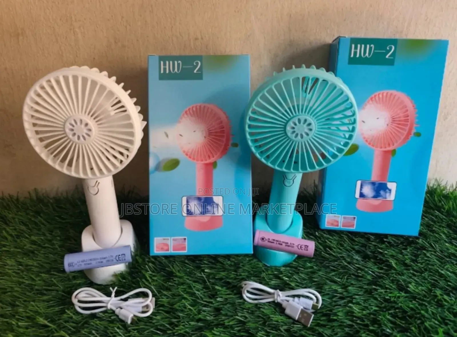 Hw-2 Mini Portable Hand Fan With Phone Holder