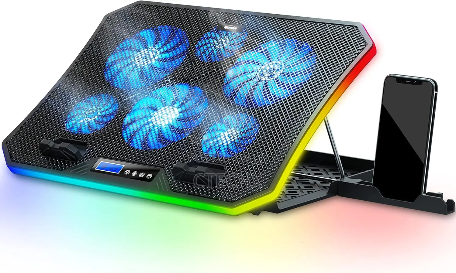 Laptop Cooling Pad RGB Gaming Notebook Cooler for Desk and Lap Use