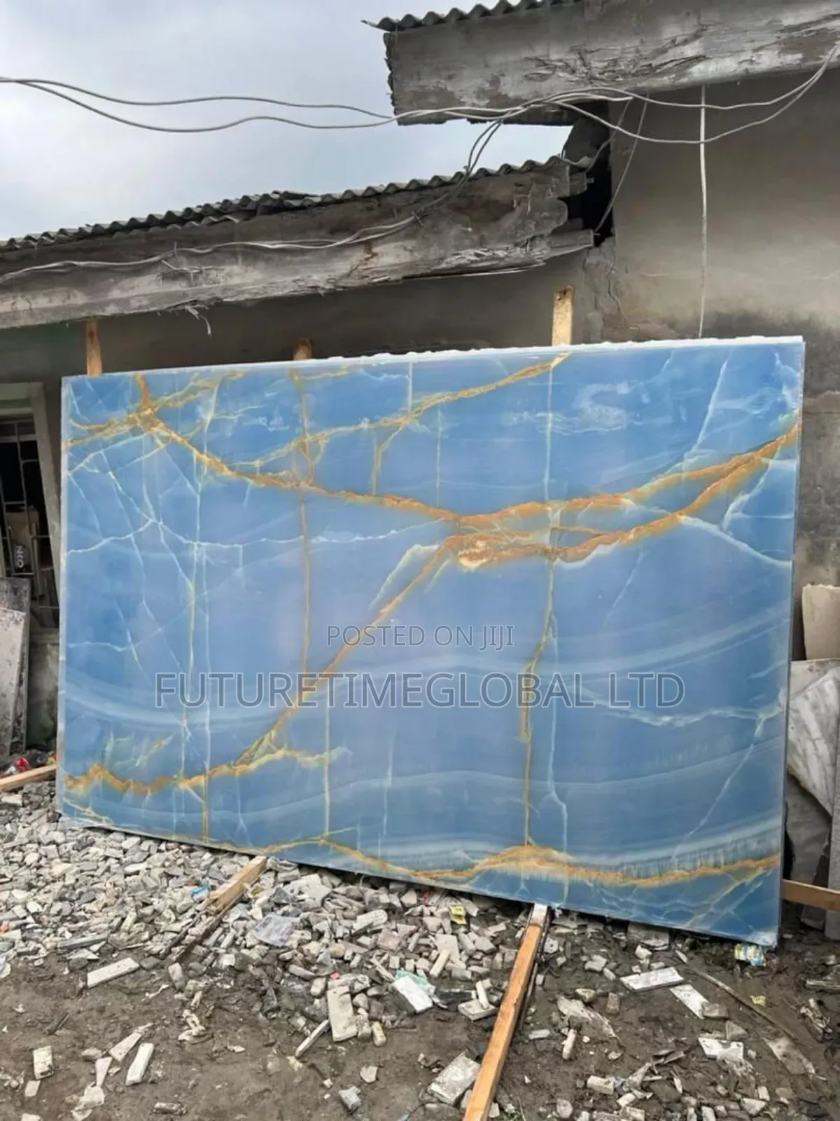 Sea Blue Marble Quartz Slab