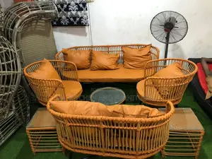 7 Seater Rattan Set With Side Stool and Center Table