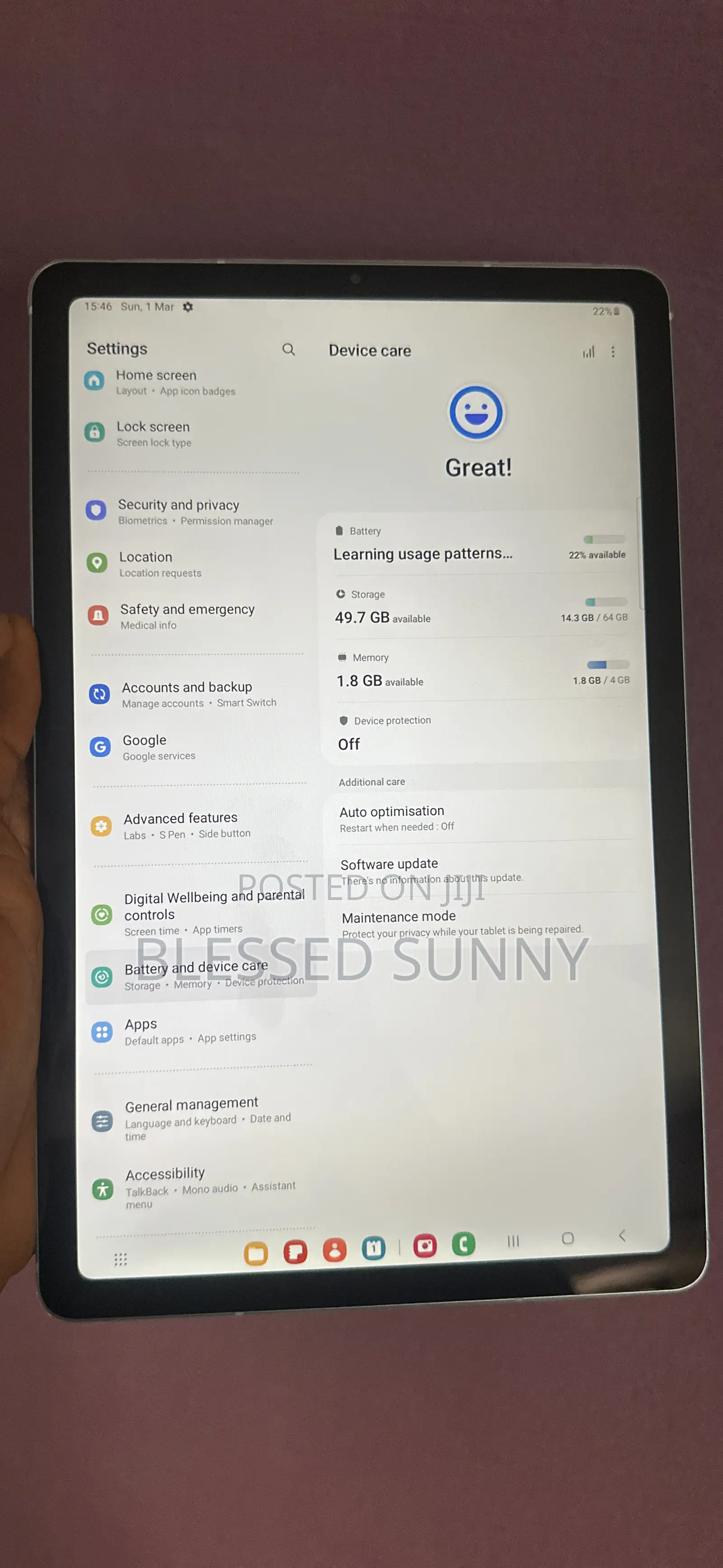 Samsung Galaxy Tab S6 Lite (2022) 64 GB Blue