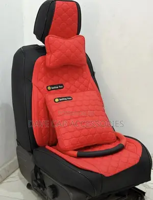 High Quality Black on Red Leather Seat Cover