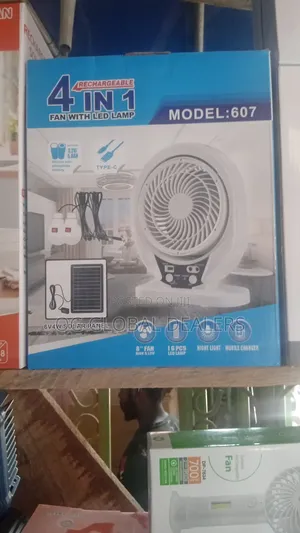 4 in 1 Rechargeable Table Fan With Solar Panel
