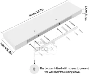 Set of 3 Wood Wall Mounted Floating Shelves