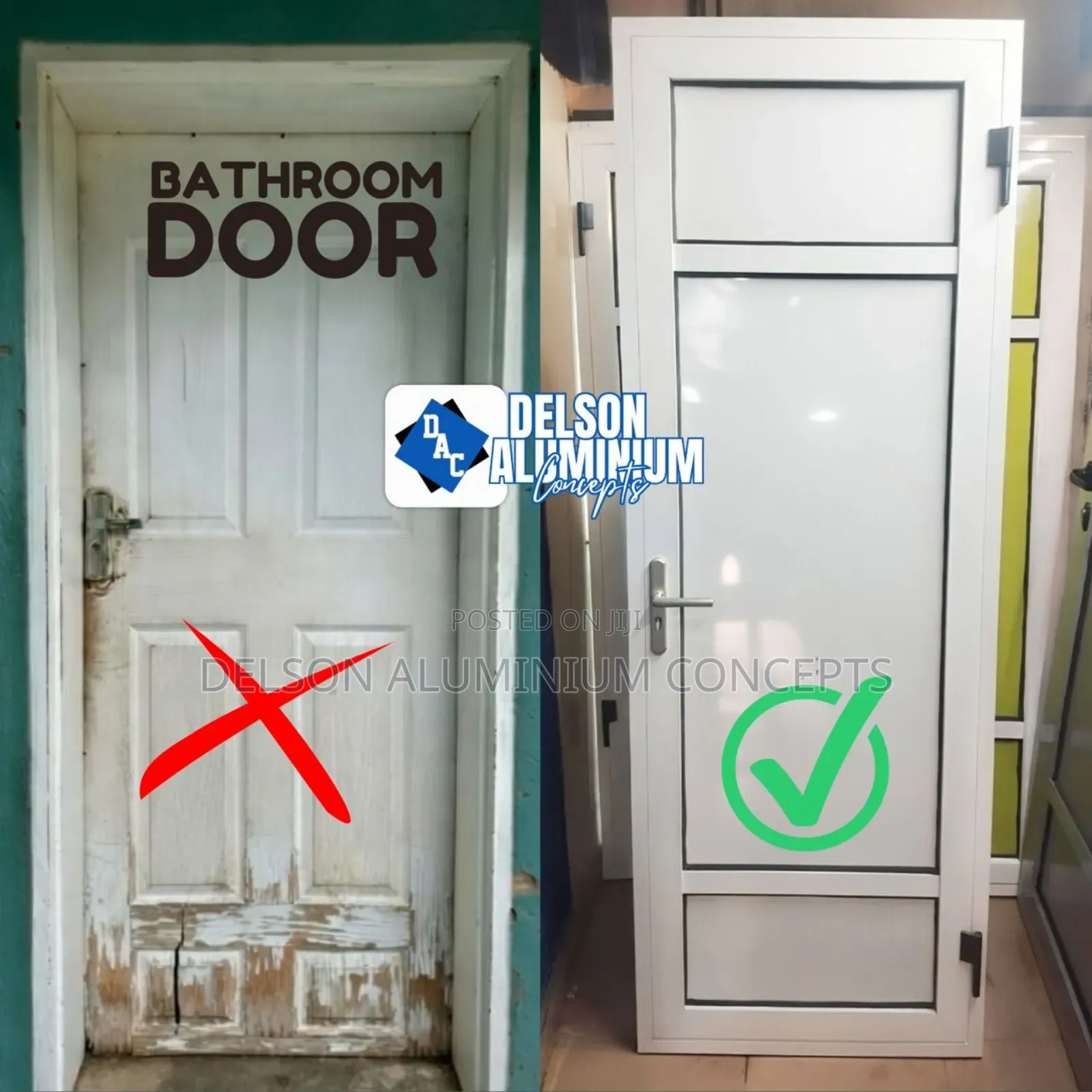 Custom Aluminium Toilet Door Fabrication Lagos