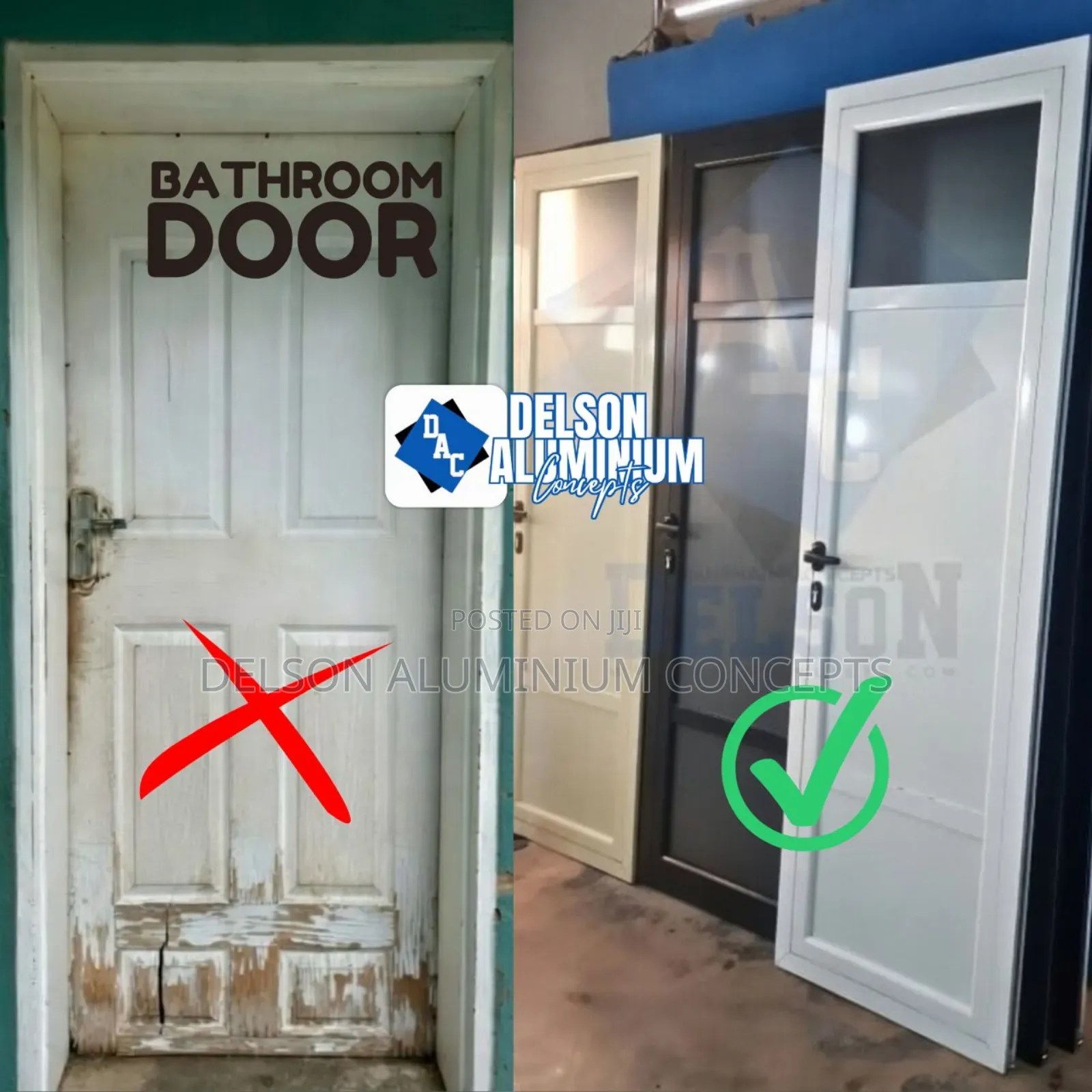 Custom Aluminium Toilet Door Fabrication Lagos